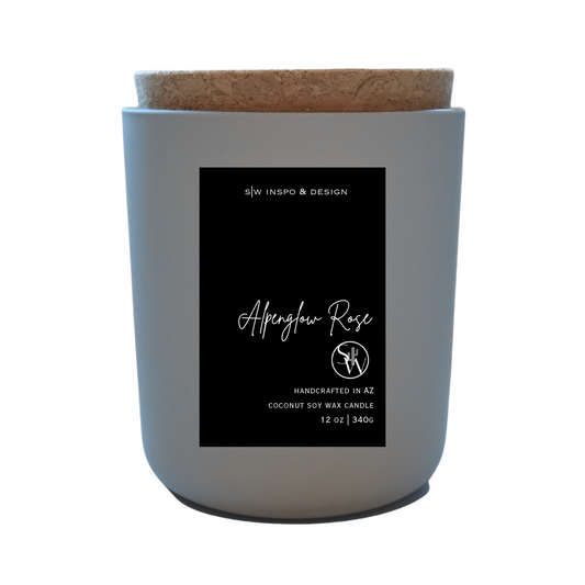 Alpenglow Rose, Coconut Soy Wax Candle