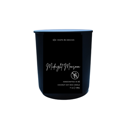 Medium Midnight Monsoon, Coconut Soy Wax Candle