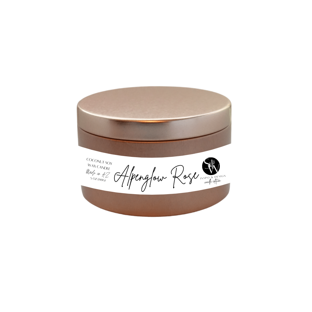 Small Alpenglow Rose, Coconut Soy Wax Candle